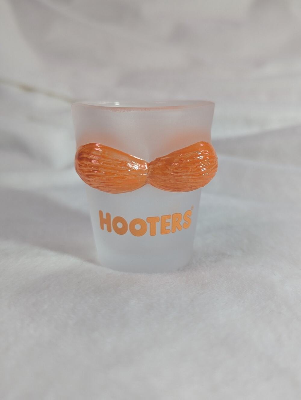 Vintage Hooters Bikini Top Shaped Shot Glass - Frosted Barware